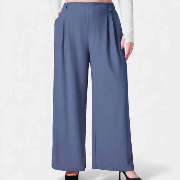 Halara Flex Wide Leg Pleated Pants Trousers Womens Size L Work Casual Academia - Picture 1 of 11